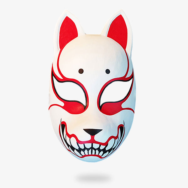 Ce kitsune masque est un accessoire cosplay. Ce masque japonais renard est rouge et blanc