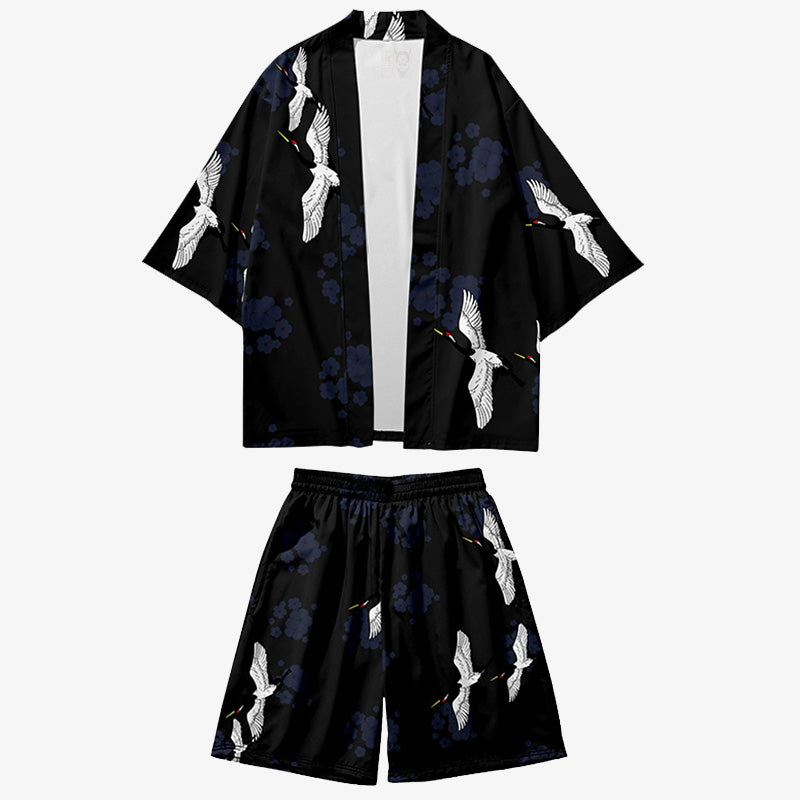 Look streetwear japonais veste et short kimono