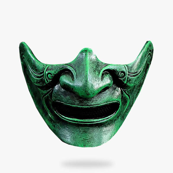 ce masque samouraï déco est un demi-visage de démon japonais