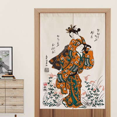 Rideau Dessin Nippon noren japonais geisha kimono