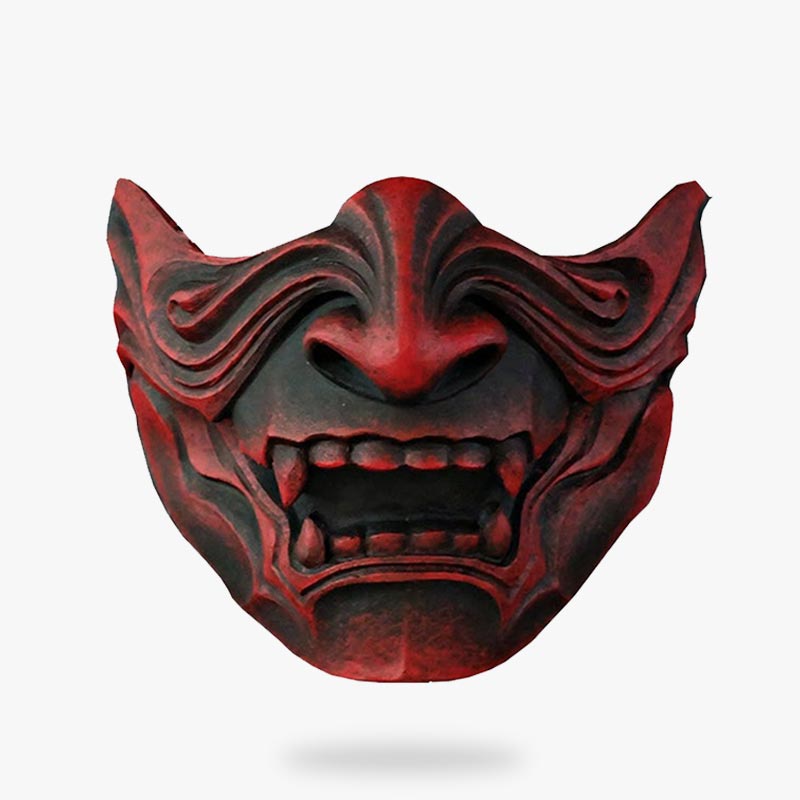 un samurai mempo est ausi un masque de démon japonais. Cet oni a des dents de montre du folklore shinto