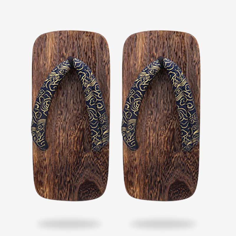 Sandales geta en bois vues de dos