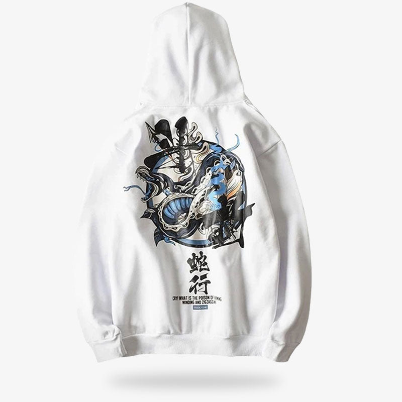 Un sweat blanc japonais avec un motif de tatouage Irezumi