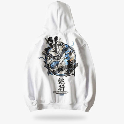 Un sweat blanc japonais avec un motif de tatouage Irezumi