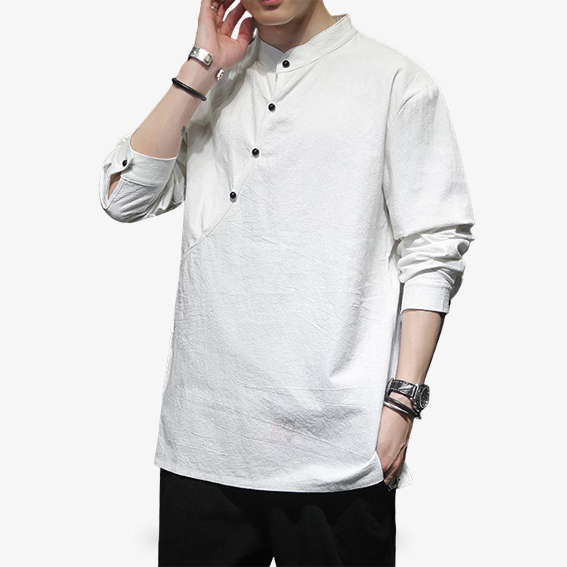 Vêtement homme style asiatique inspiré d'Uniqlo t-shirt jap. Ce tshirt Japon est en lin naturel