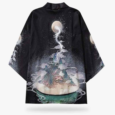 Kimono Haori yume yukata avec un motif de dragon japonais